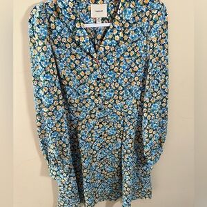 I. Madeline floral shirt dress long sleeve size M NWT
